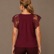 Maryley Abbigliamento Top lingerie con scollo a V e pizzo 