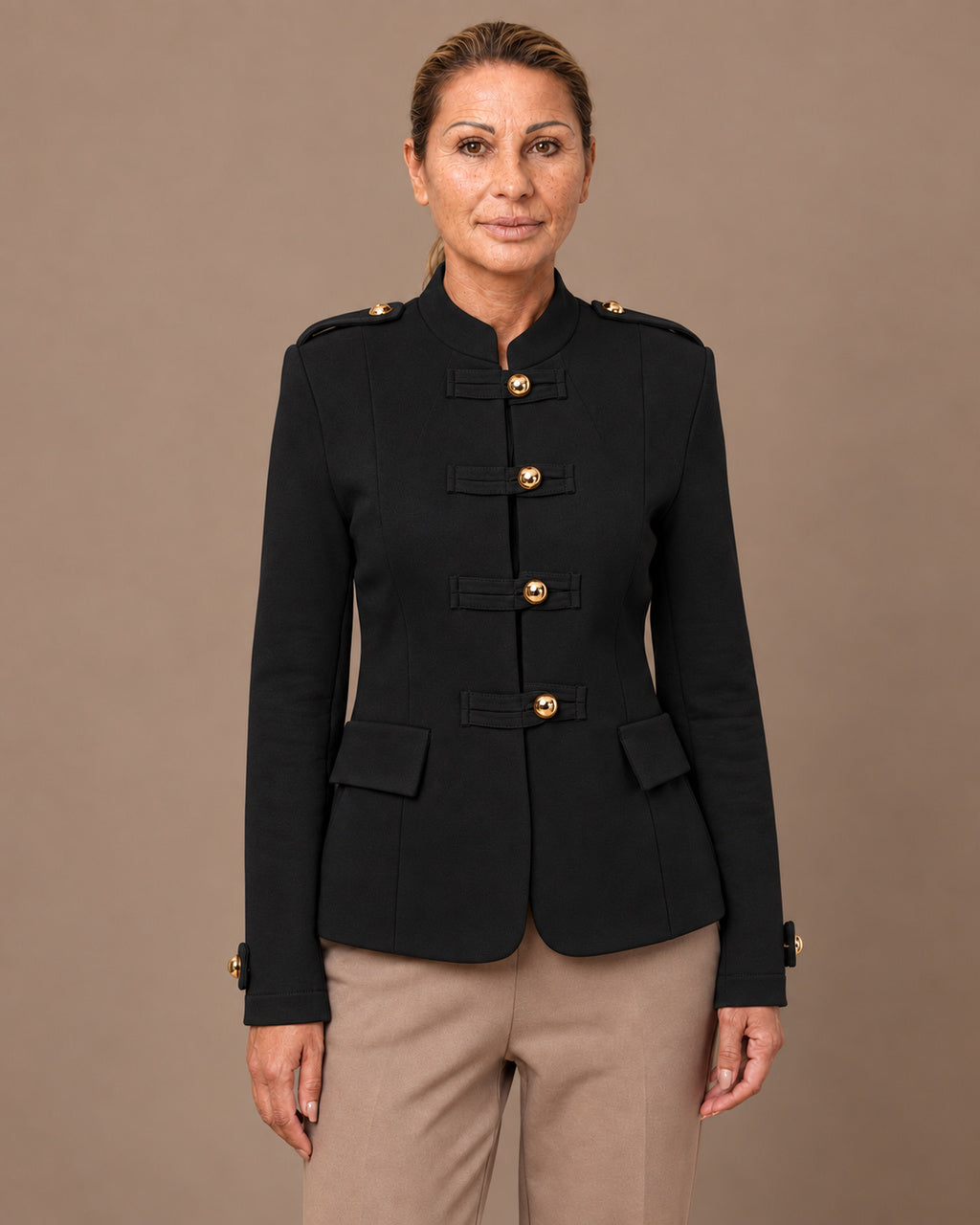 Maryley Abbigliamento Giacca Napoleone in felpa con alamari 