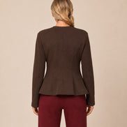 Maryley Abbigliamento Giacca in felpa con peplum e bottoni oro 