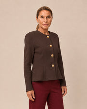 Giacca in felpa con peplum e bottoni oro Maryley Moro