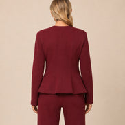 Maryley Abbigliamento Giacca in felpa con peplum e bottoni oro 