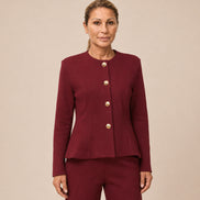 Maryley Abbigliamento Giacca in felpa con peplum e bottoni oro 