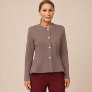 Maryley Abbigliamento Giacca in felpa con peplum e bottoni oro 