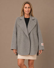 Giacca oversize in panno misto lana Maryley Grigio