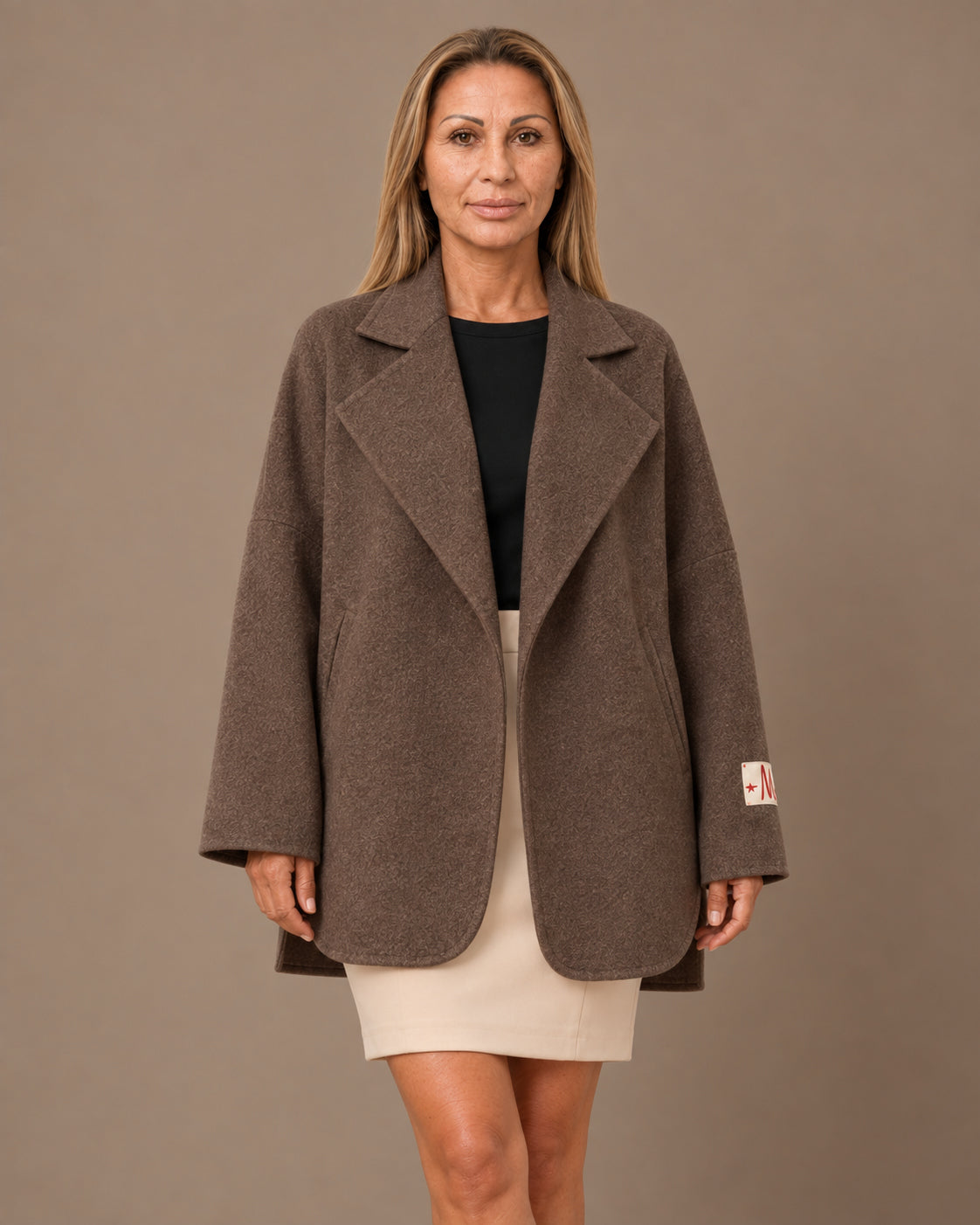 Maryley Abbigliamento Giacca oversize in panno misto lana 