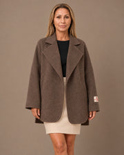 Giacca oversize in panno misto lana Maryley Coffee