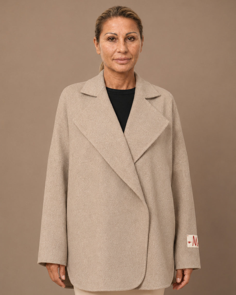 Maryley Abbigliamento Giacca oversize in panno misto lana 