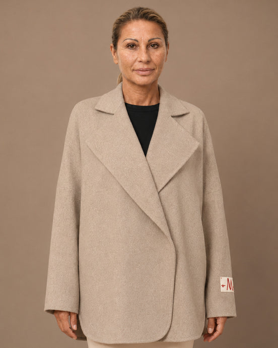 Maryley Abbigliamento Giacca oversize in panno misto lana 