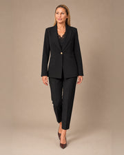Giacca monopetto con bottone metallico Maryley Nero