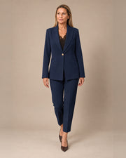 Giacca monopetto con bottone metallico Maryley Blu