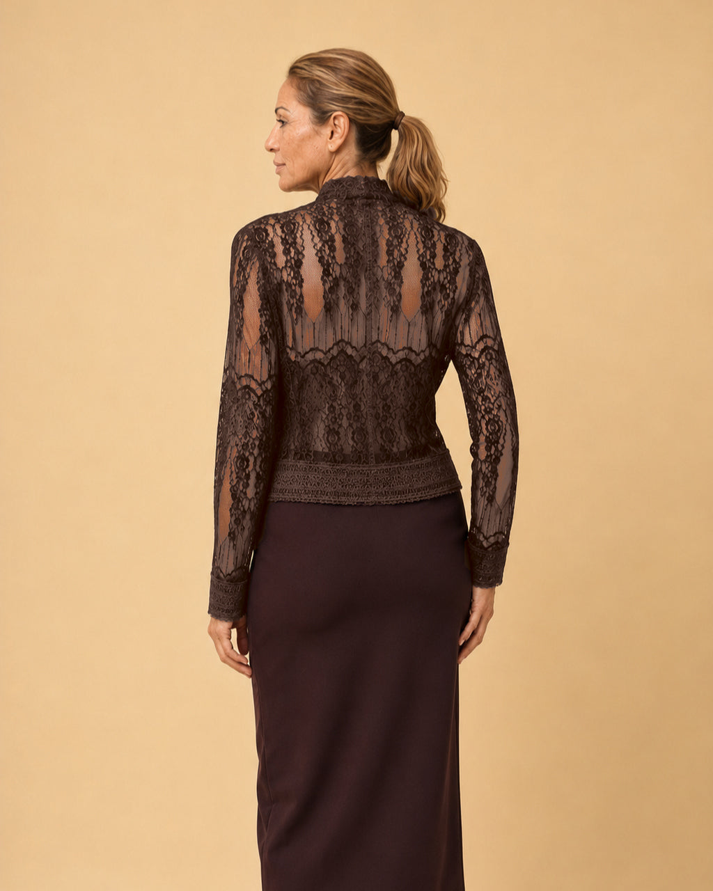Maryley Abbigliamento Giacca in pizzo floccato con alamari 