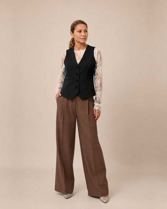 Maryley Abbigliamento Gilet monopetto con tasche a filetto 