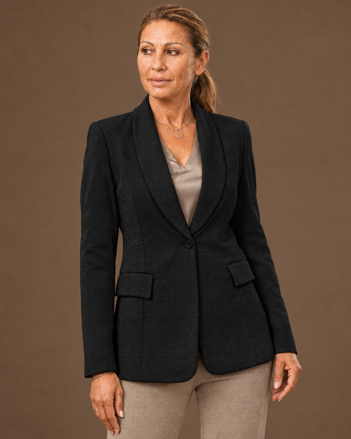 Maryley Abbigliamento Giacca monopetto in Galles elasticizzato 