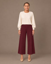 Pantalone svasato in punto Milano Maryley Burgundy