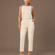 Maryley Abbigliamento Pantalone regular fit in punto Milano con risvolto 