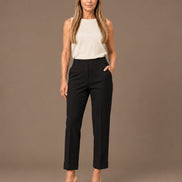 Maryley Abbigliamento Pantalone regular fit in punto Milano con risvolto 