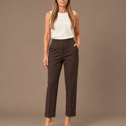 Maryley Abbigliamento Pantalone regular fit in punto Milano con risvolto 