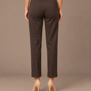 Maryley Abbigliamento Pantalone regular fit in punto Milano con risvolto 