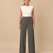 Maryley Abbigliamento Pantalone palazzo in punto Milano con inserti a contrasto 