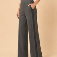 Maryley Abbigliamento Pantalone palazzo in punto Milano con inserti a contrasto 