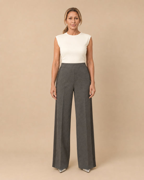 Maryley Abbigliamento Pantalone palazzo in punto Milano con inserti a contrasto 