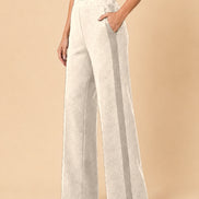 Maryley Abbigliamento Pantalone palazzo in punto Milano con inserti a contrasto 