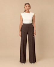 Pantalone palazzo in punto Milano con inserti a contrasto Maryley Moro