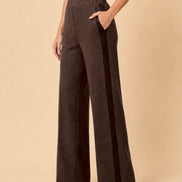 Maryley Abbigliamento Pantalone palazzo in punto Milano con inserti a contrasto 