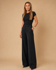 Pantalone palazzo con tasche alla francese Maryley Nero