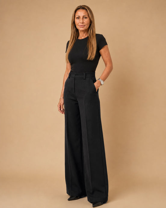 Maryley Abbigliamento Pantalone palazzo con tasche alla francese 