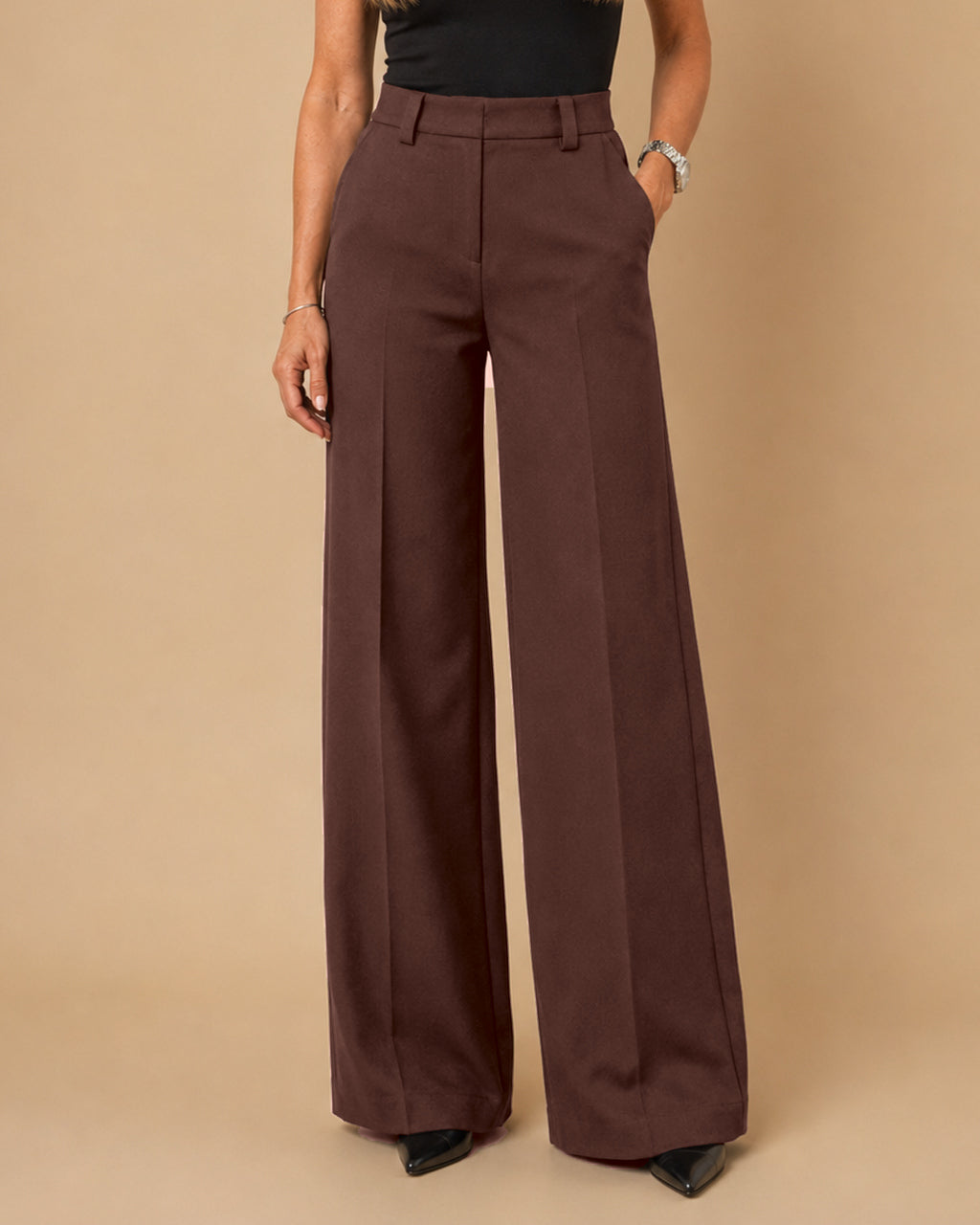 Maryley Abbigliamento Pantalone palazzo con tasche alla francese 