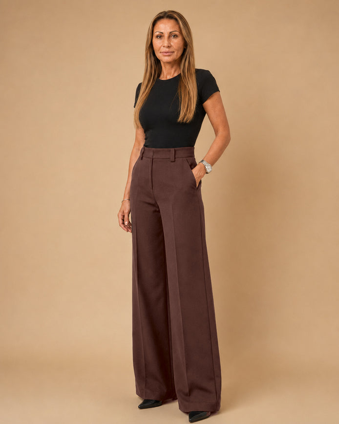 Maryley Abbigliamento Pantalone palazzo con tasche alla francese 