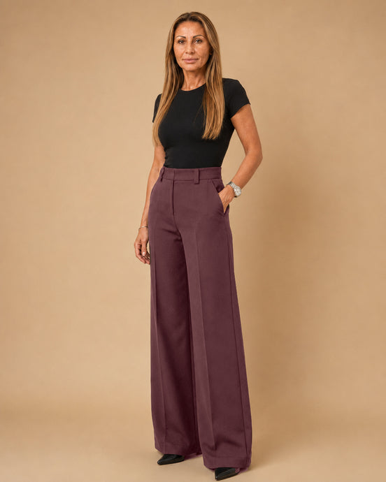 Maryley Abbigliamento Pantalone palazzo con tasche alla francese 