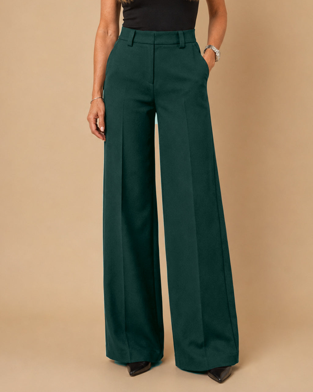 Maryley Abbigliamento Pantalone palazzo con tasche alla francese 