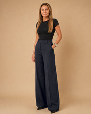 Pantalone palazzo con tasche alla francese Maryley Blu