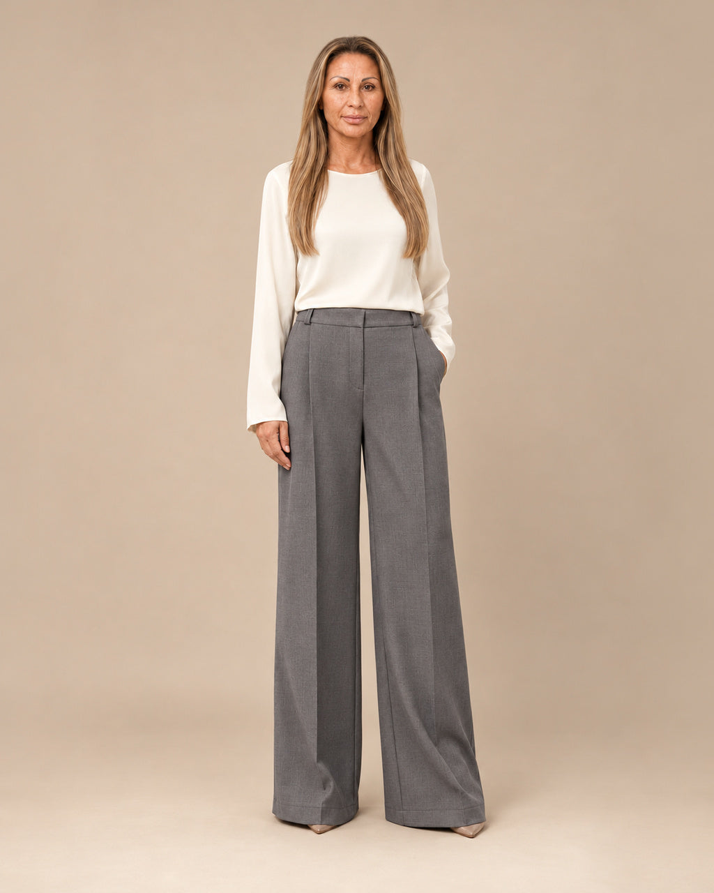 Maryley Abbigliamento Pantalone palazzo con elastico posteriore 