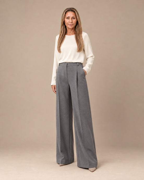 Maryley Abbigliamento Pantalone palazzo con elastico posteriore 