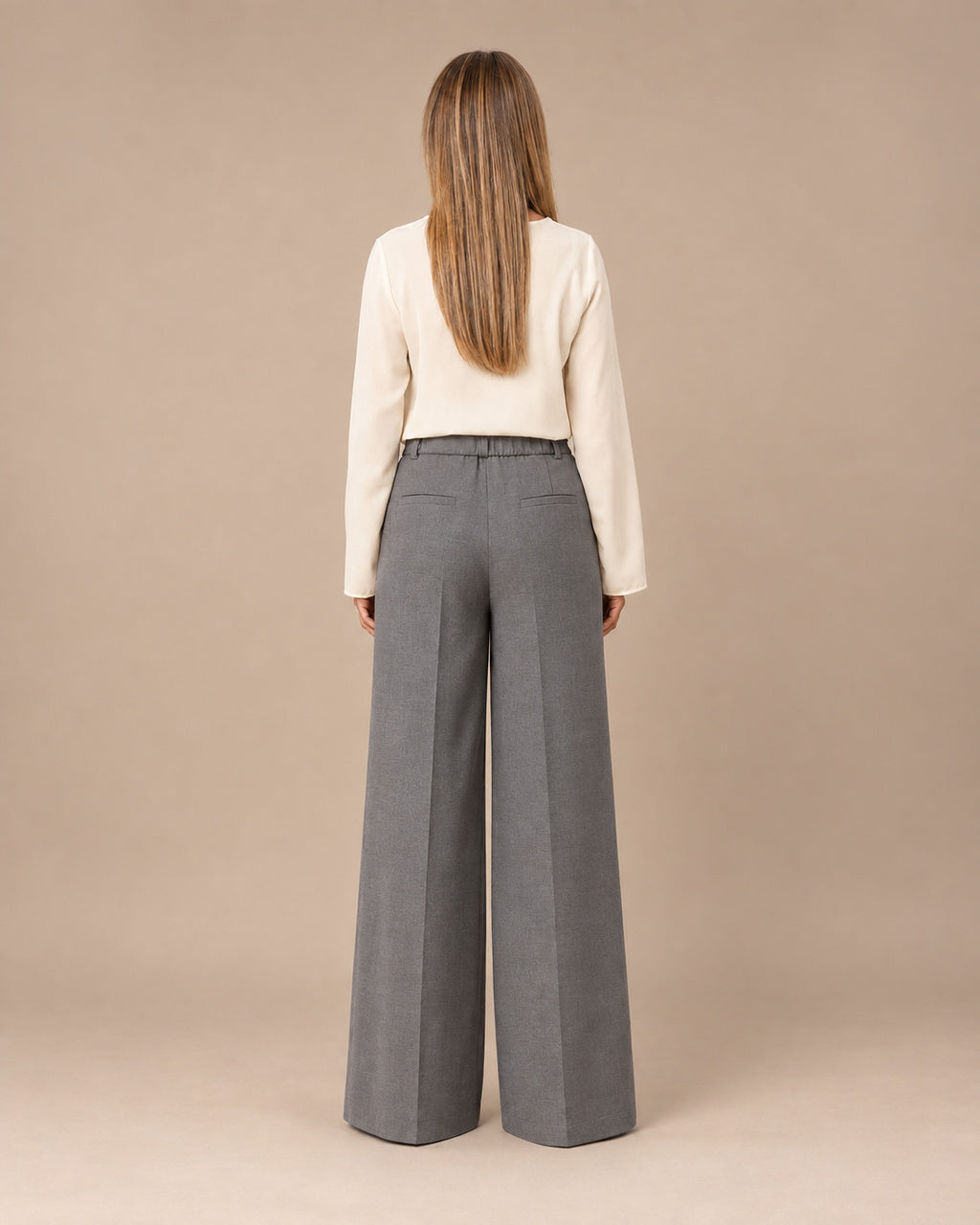 Maryley Abbigliamento Pantalone palazzo con elastico posteriore 