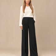 Maryley Abbigliamento Pantalone palazzo con elastico posteriore 