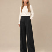 Maryley Abbigliamento Pantalone palazzo con elastico posteriore 