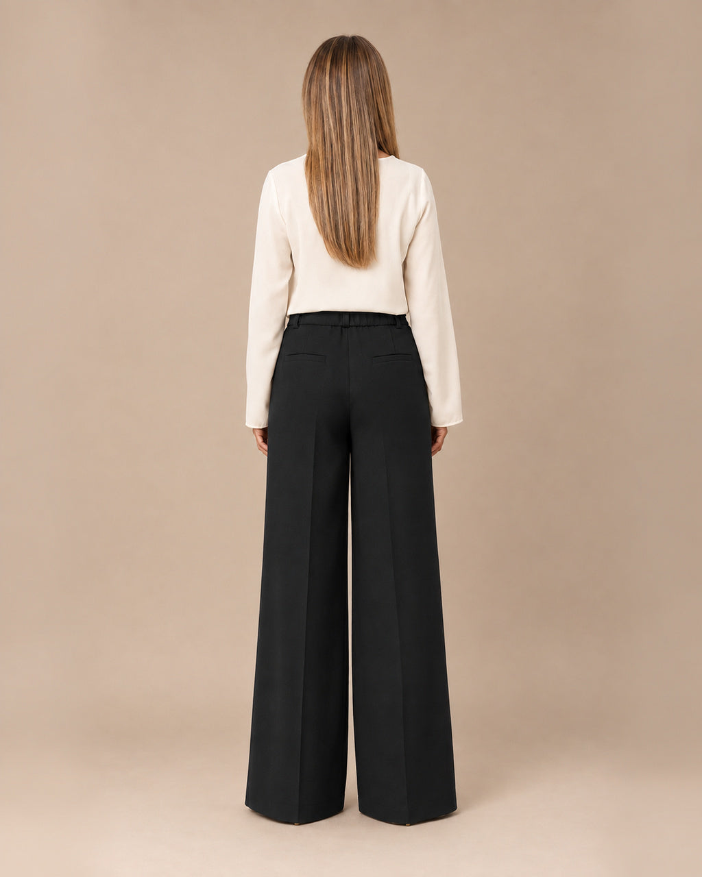 Maryley Abbigliamento Pantalone palazzo con elastico posteriore 