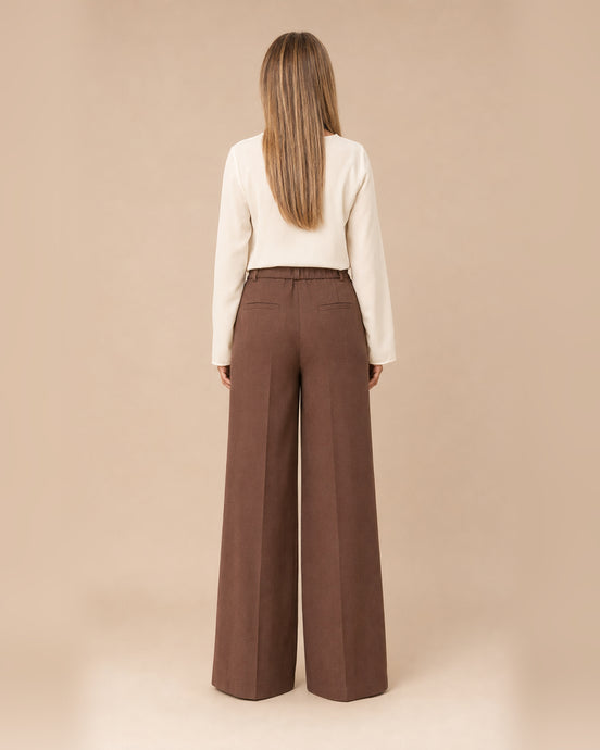 Maryley Abbigliamento Pantalone palazzo con elastico posteriore 