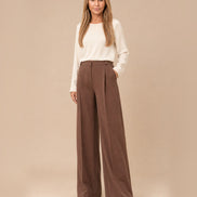 Maryley Abbigliamento Pantalone palazzo con elastico posteriore 