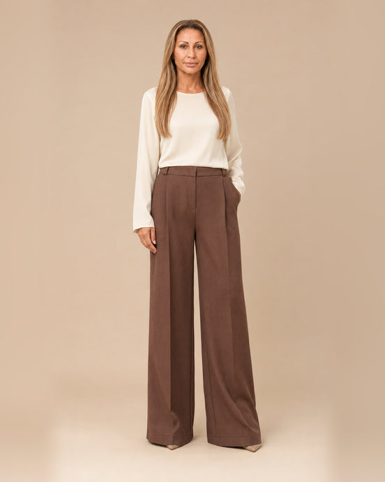 Maryley Abbigliamento Pantalone palazzo con elastico posteriore 