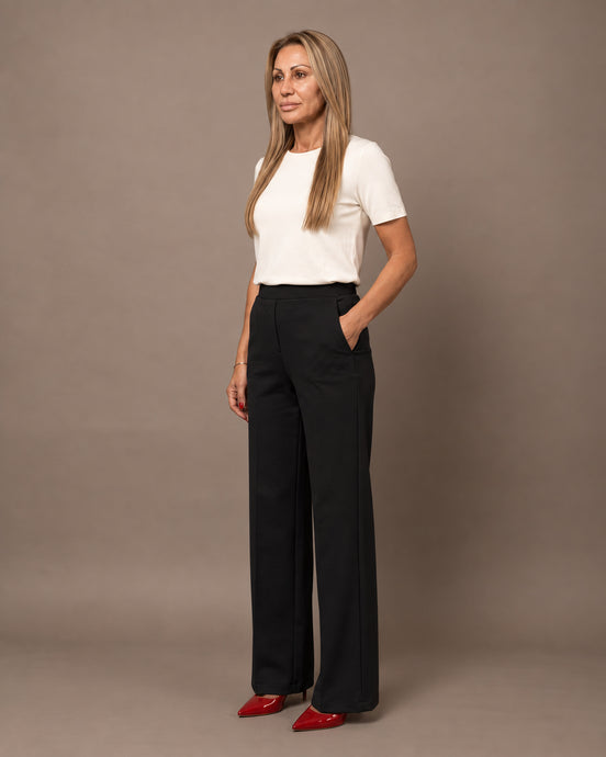 Maryley Abbigliamento Pantalone palazzo in felpa con elastico 