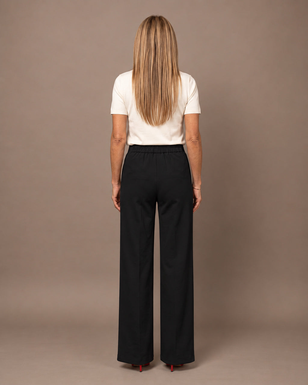 Maryley Abbigliamento Pantalone palazzo in felpa con elastico 