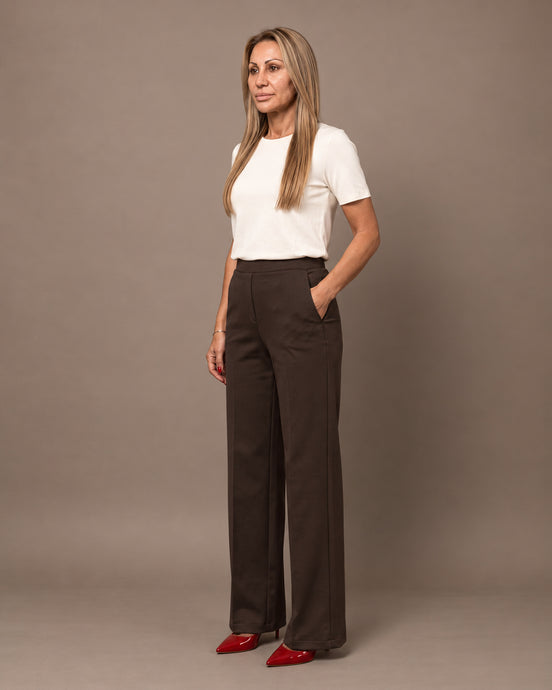 Maryley Abbigliamento Pantalone palazzo in felpa con elastico 