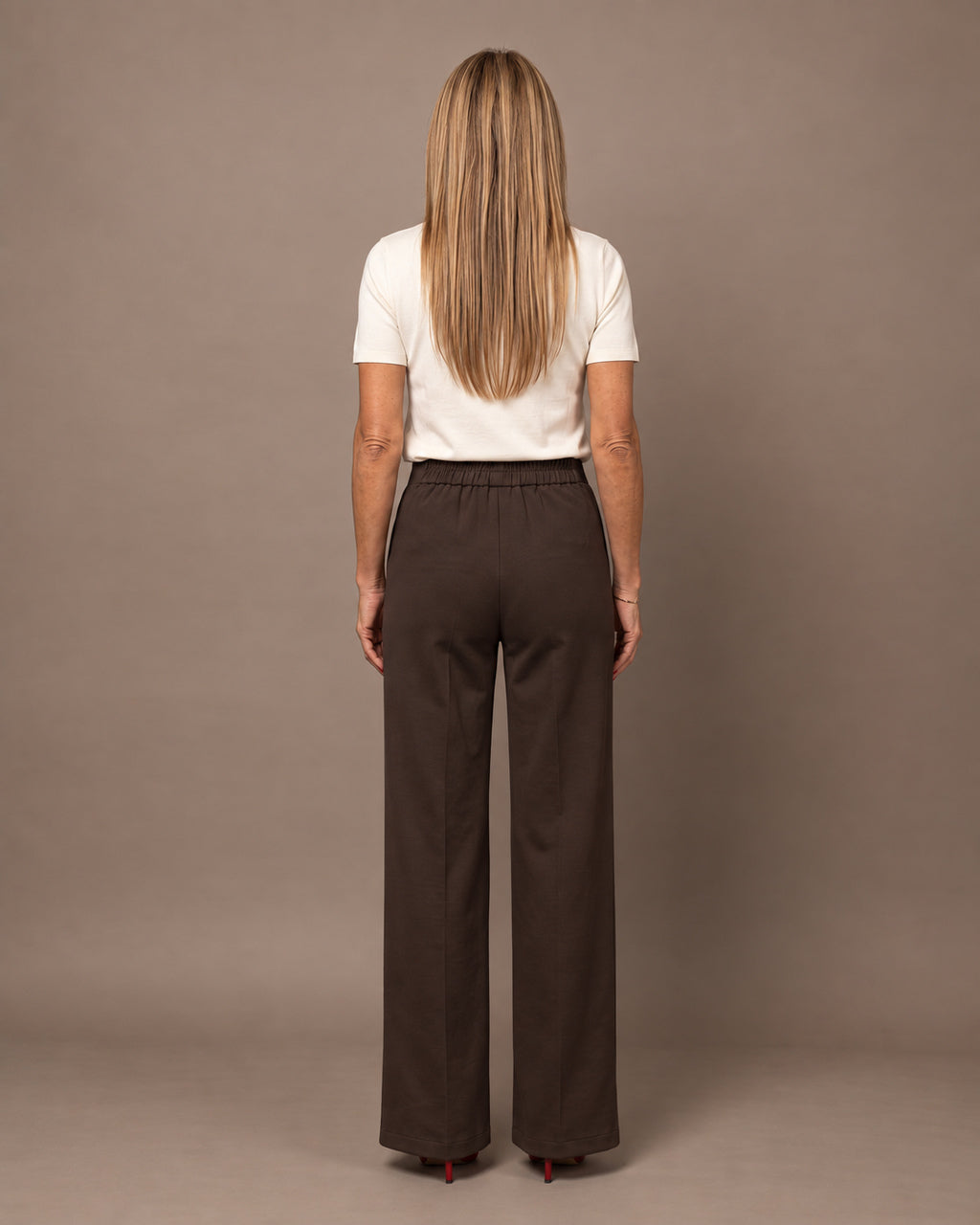 Maryley Abbigliamento Pantalone palazzo in felpa con elastico 