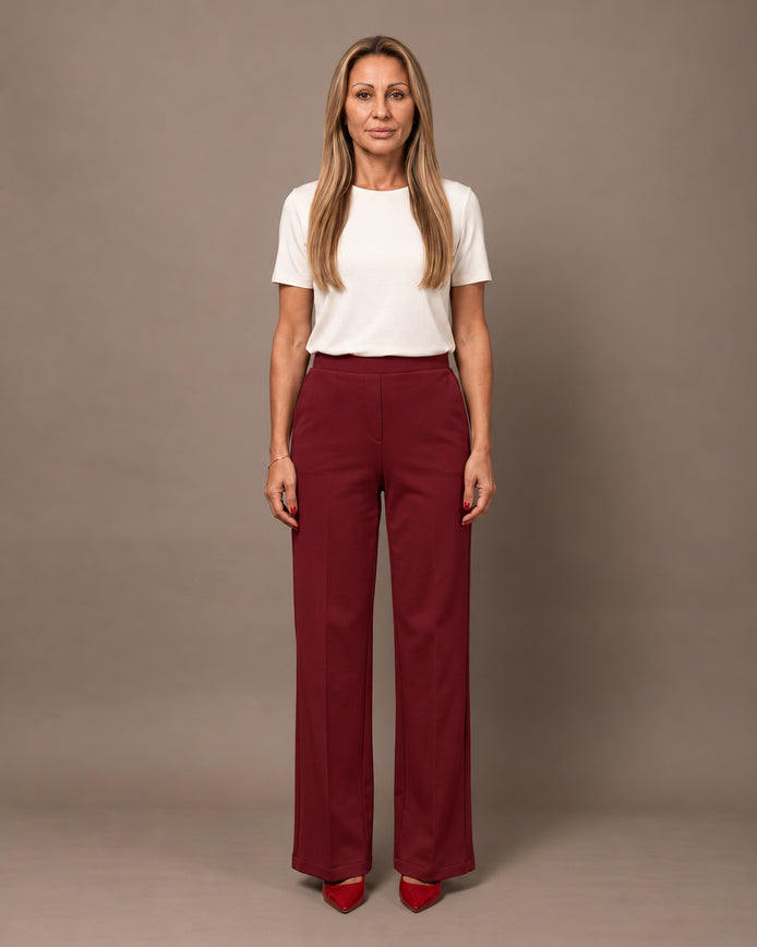 Maryley Abbigliamento Pantalone palazzo in felpa con elastico 