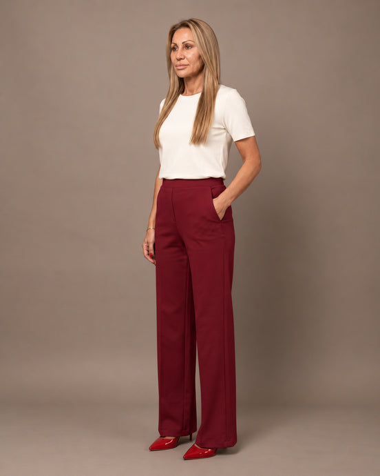 Maryley Abbigliamento Pantalone palazzo in felpa con elastico 